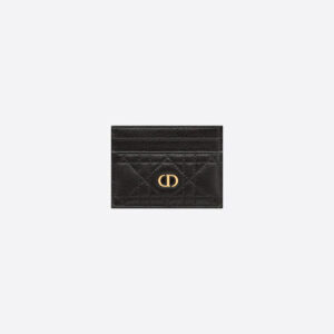 DIOR CARO FIVE-SLOT CARD HOLDER Black.
