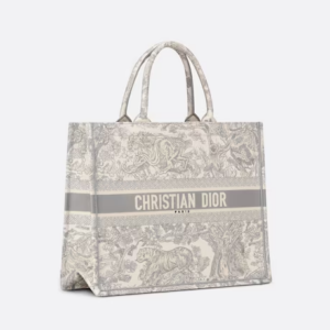 LARGE DIOR BOOK TOTE Gray Toile de  (42 x 35 x 18.5 cm).