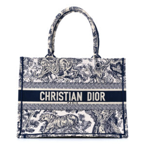 CHRISTIAN DIOR Canvas Toile Book Tote Blue.