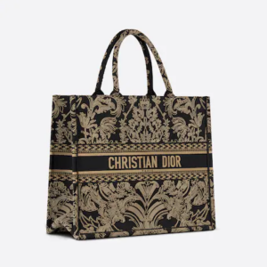 LARGE DIOR BOOK TOTE Black and White  (42 x 35 x 18.5 cm).