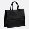 Dior Book Tote Bag In Black Smooth Calfskin.