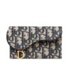 Dior Saddle Flap Compact Zipped Card Holder in Blue.