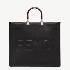 Sunshine Large - Black leather shopper.