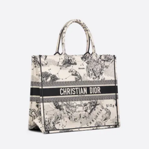 LARGE DIOR BOOK TOTE Latte Toile de  (42 x 35 x 18.5 cm).