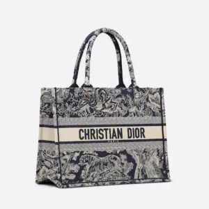 DIOR BOOK TOTE Blue Toile de  (36 x 27.5 x 16.5 cm).