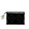 Dior Lady Dior Flap Card Holder in Black Patent.