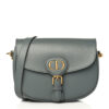 CHRISTIAN DIOR Box Calfskin Small Bobby Bag Gray.